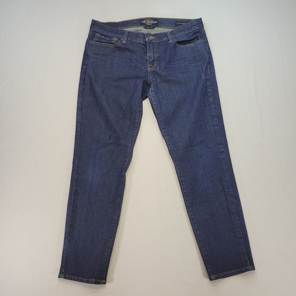 Lucky Brand Zoe Straight Crop Jeans Mens 10/30 Blue Denim Stretch Dark Wash